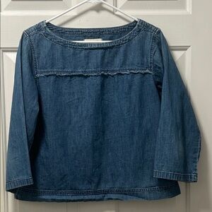 Madewell Denim Hearald Tee Chambray Blouse Size Medium
